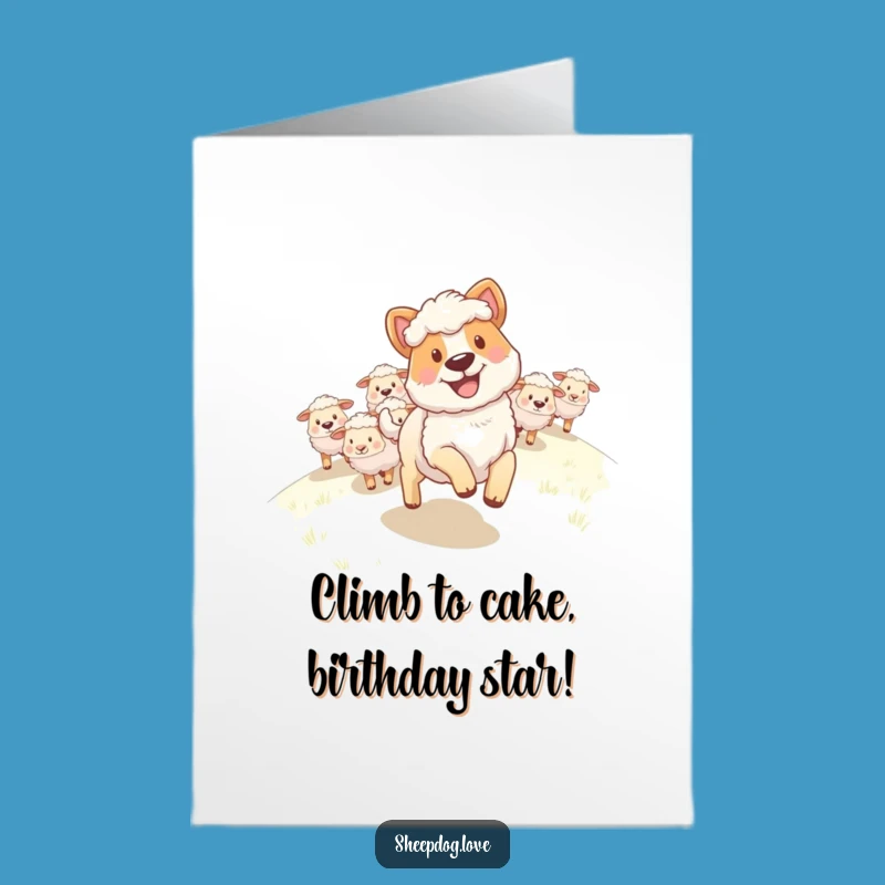 Free Printable Happy Sheepdog Birthday Card: Joyful Leader, Perfect for Laughs!
