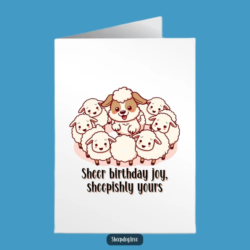 Free Printable Birthday Card: Happy Sheepdog Herding, Funny Downloadable Gift