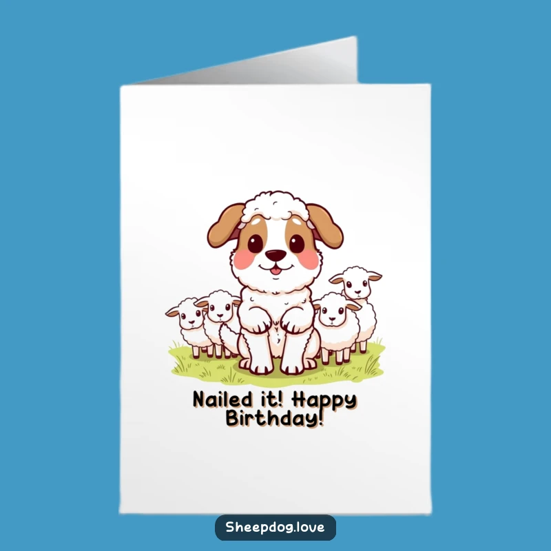 Free Printable Birthday Card: Proud Sheepdog - A Winning Downloadable Gift for Celebration!