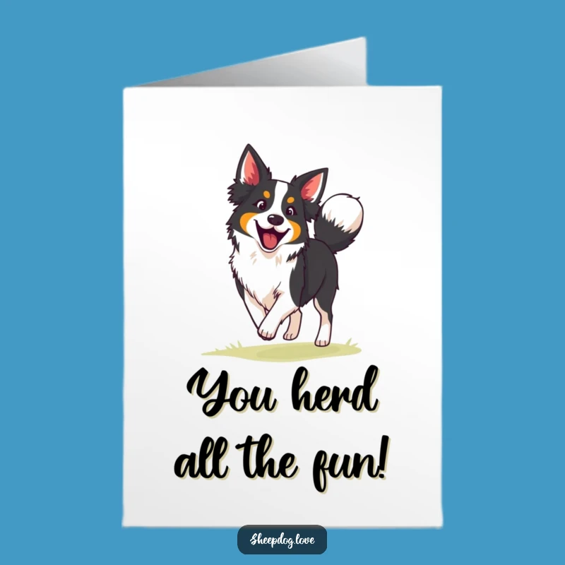 Free Printable Border Collie Birthday Card: Funny Herding Dog Digital Download Gift