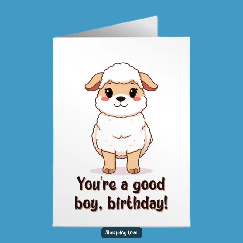 Free Printable Sheepdog Guard Birthday Card: Caring Downloadable for Loved Ones