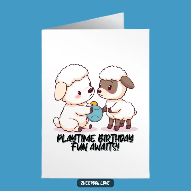 Free Printable Sheepdog & Lamb Birthday Card: Funny Pals! Downloadable Gift