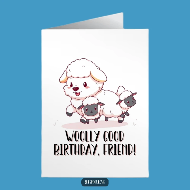 Free Printable Fluffy Sheepdog Birthday Card: Hilarious Herding Fun for a Paw-some Celebration