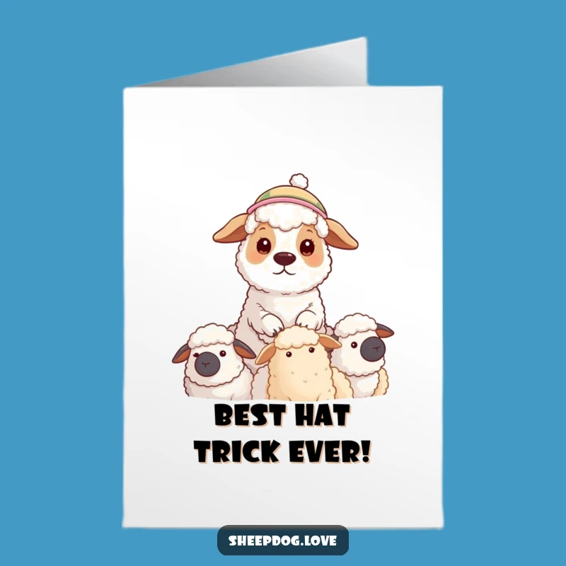Free Printable Card: Hats Off to You! - Funny Sheepdog Downloadable Gift