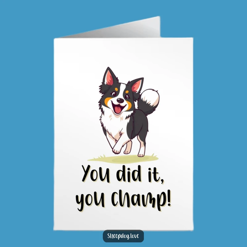 Free Printable Border Collie Congrats Card: Funny Herding Dog Digital Download