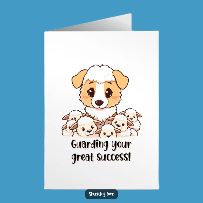 Free Printable Congrats Card: Steadfast Sheepdog Protector, Downloadable Achievement Card