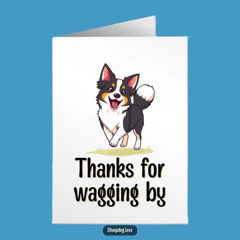 Free Printable Border Collie Thank You Card: Funny Herding Dog Digital Download