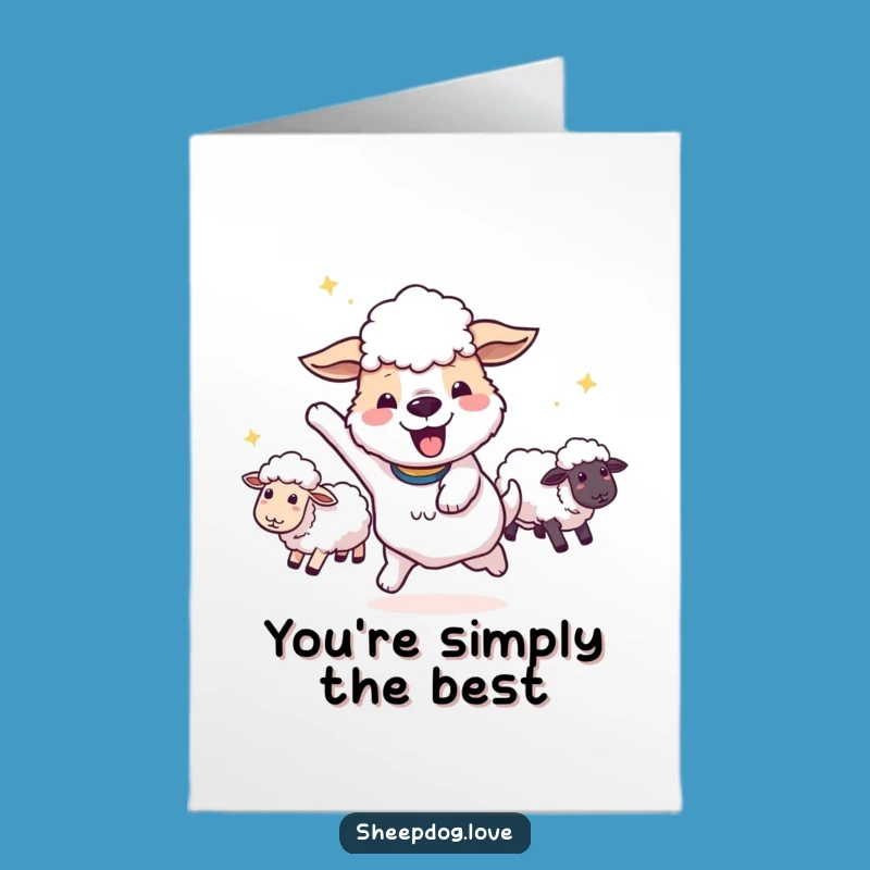 Free Printable Thank You Card: Sheepdog Celebration, Funny Downloadable Gift for Gratitude