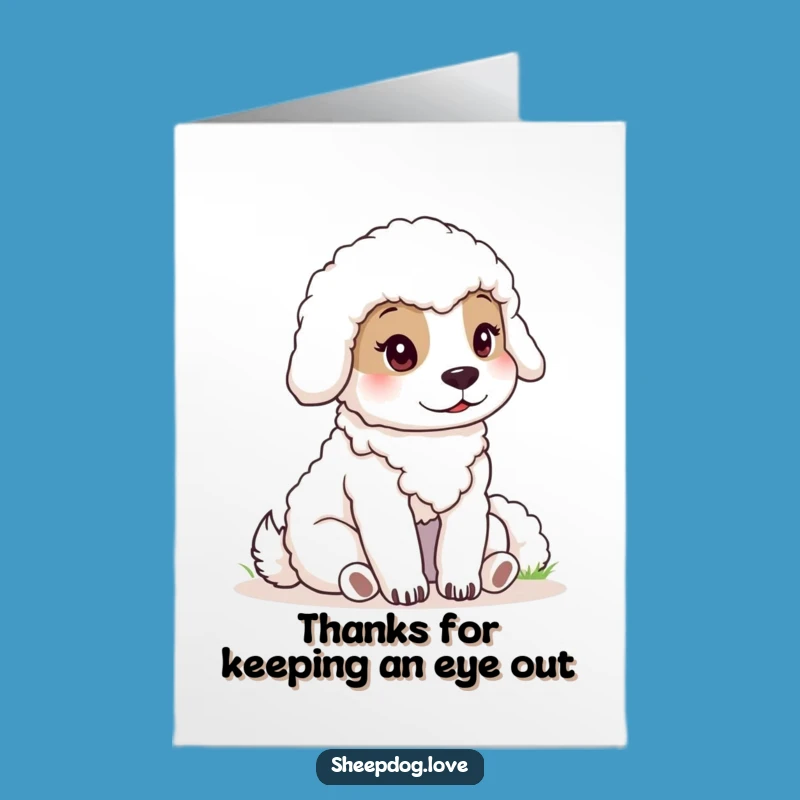 Free Printable Thank You Card: Sheepdog's Calm Vigilance Thank You Downloadable Gift