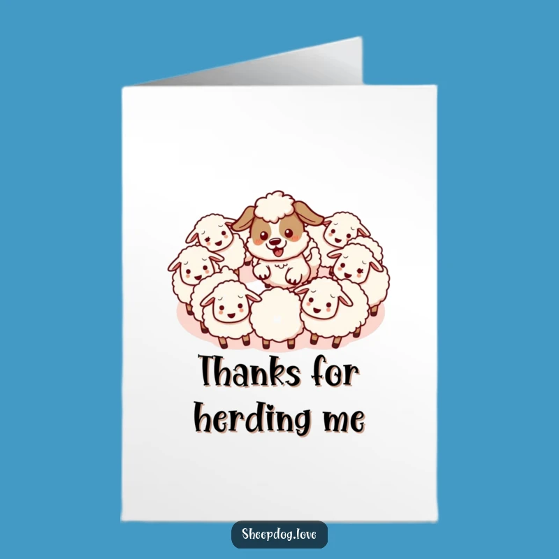 Free Printable Thank You Card: Sheepdog Thanks, Humorous Downloadable Gift