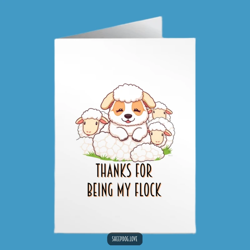 Free Printable Thank You Card: Grateful Sheepdog, Funny Downloadable Gift for Kind Gestures