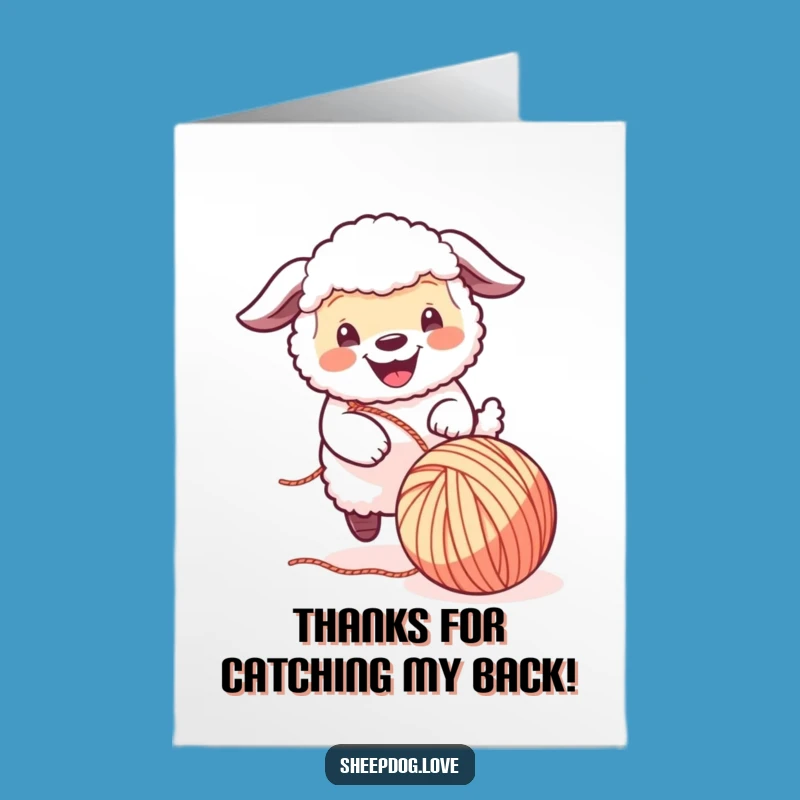 Free Printable Sheepdog Thank You Card: Thanks a Bunch Yarn Downloadable