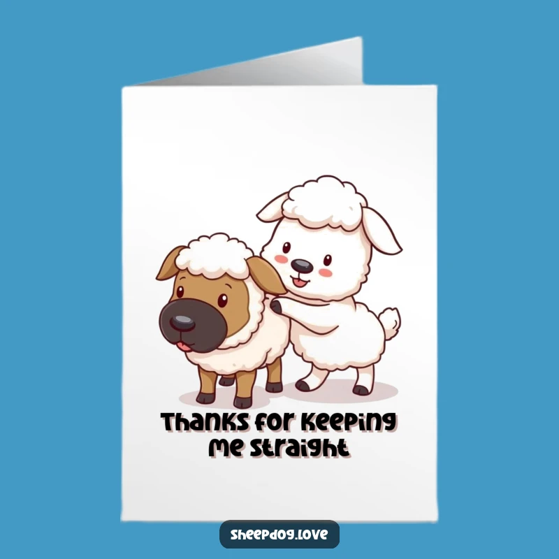 Free Printable Thank You Card: Sheepdog's Kind Correction - Downloadable Gratitude