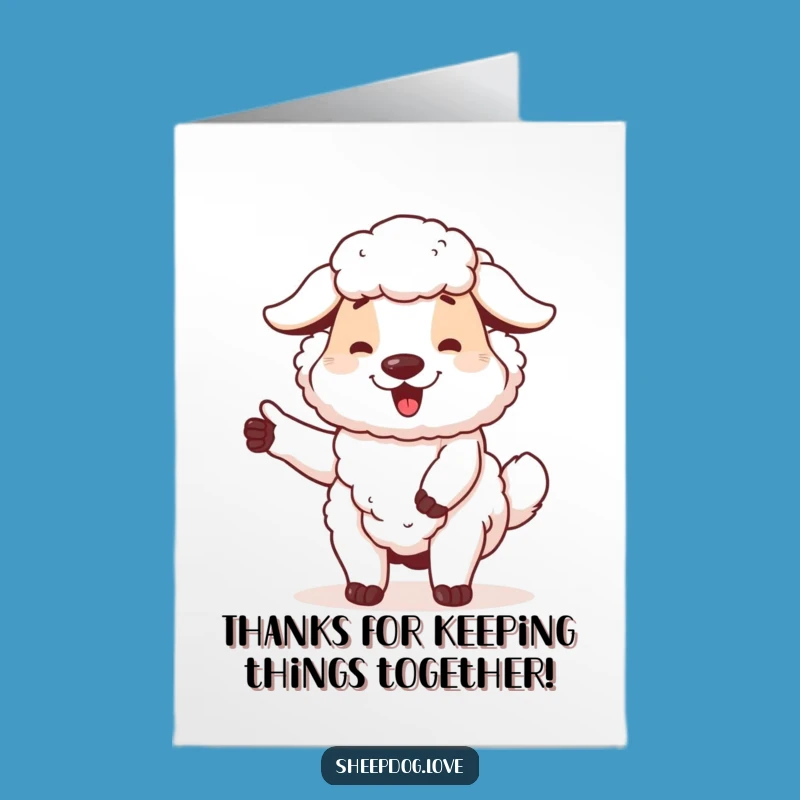 Free Printable Thank You Card: Proud Sheepdog, Tail Wag, Thanks Gift