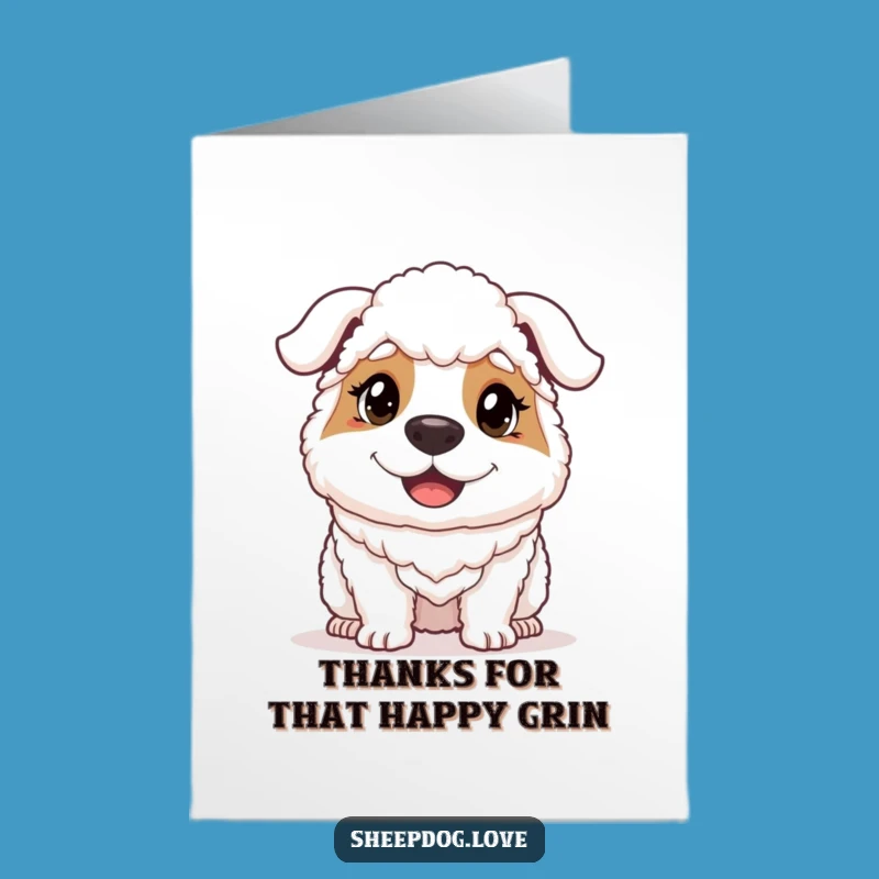 Free Printable Funny Sheepdog Thank You Card: Determined Gratitude Downloadable DIY Gift