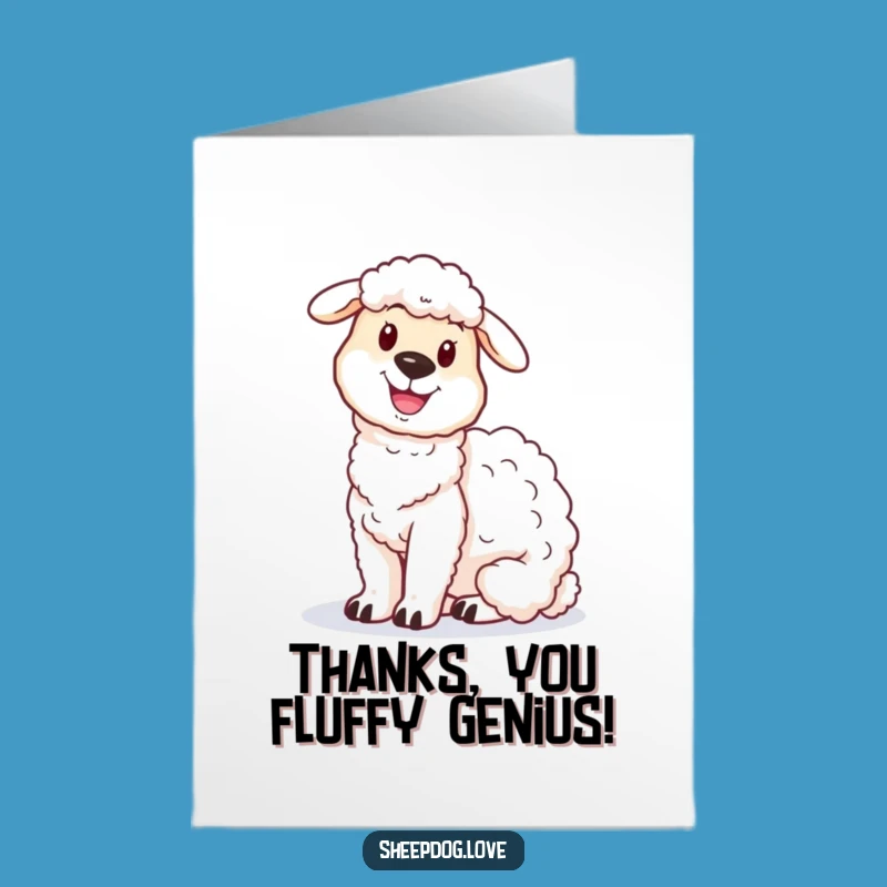 Free Printable Thank You Card: Grateful Sheepdog Companion Gift, Downloadable Appreciation Art