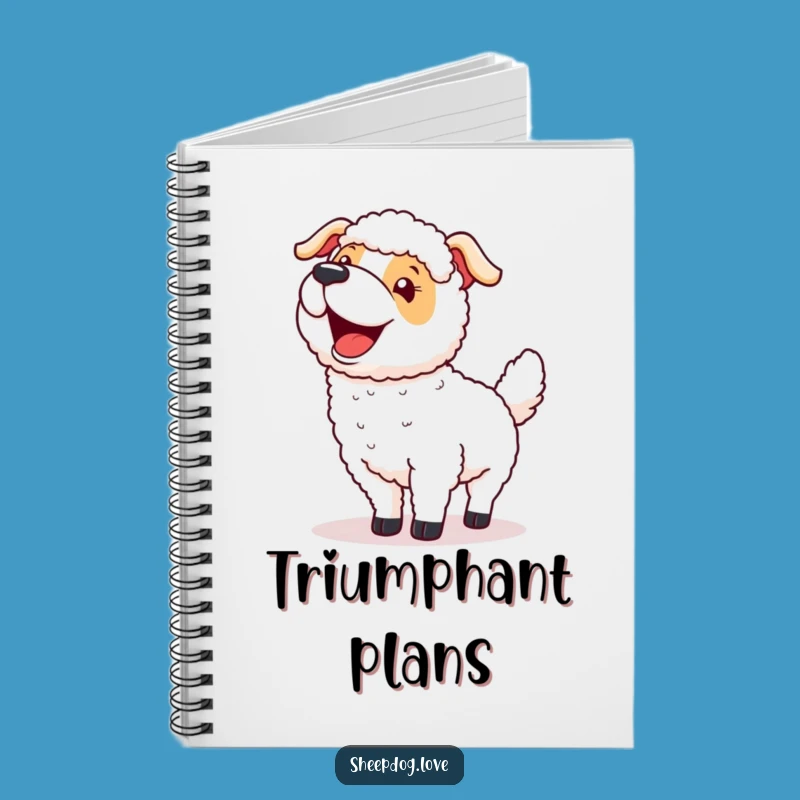 Funny Happy Tails Sheepdog Notebook - Journal Your Success Stories