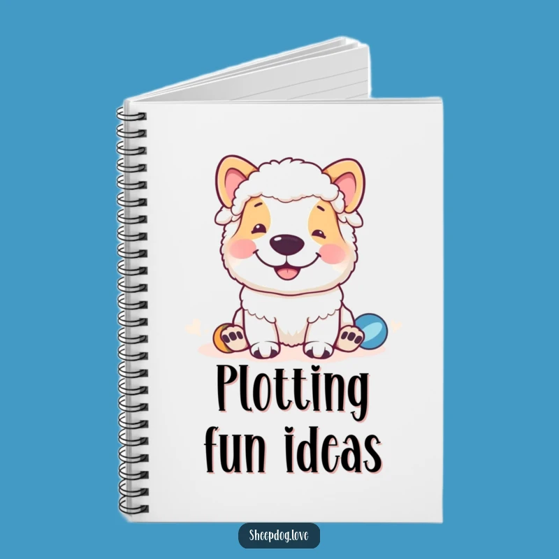 Funny Sheepdog Grin Notebook: Jot Down Playtime Ideas Funny Gift