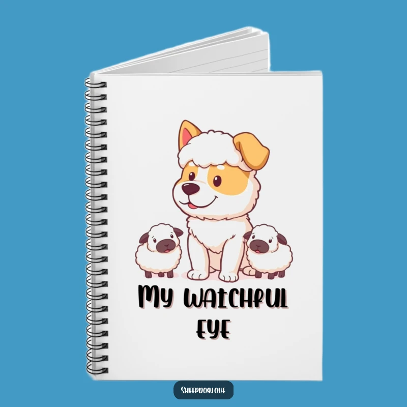 Funny Sheepdog Notebook: Determined Happy Watcher Journal, Hilarious Stationery Gift