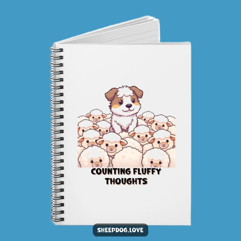 Funny Sheepdog Notebook: Herding Dog Jotting Notes On Fluffy Sheep, Humorous Journal Gift
