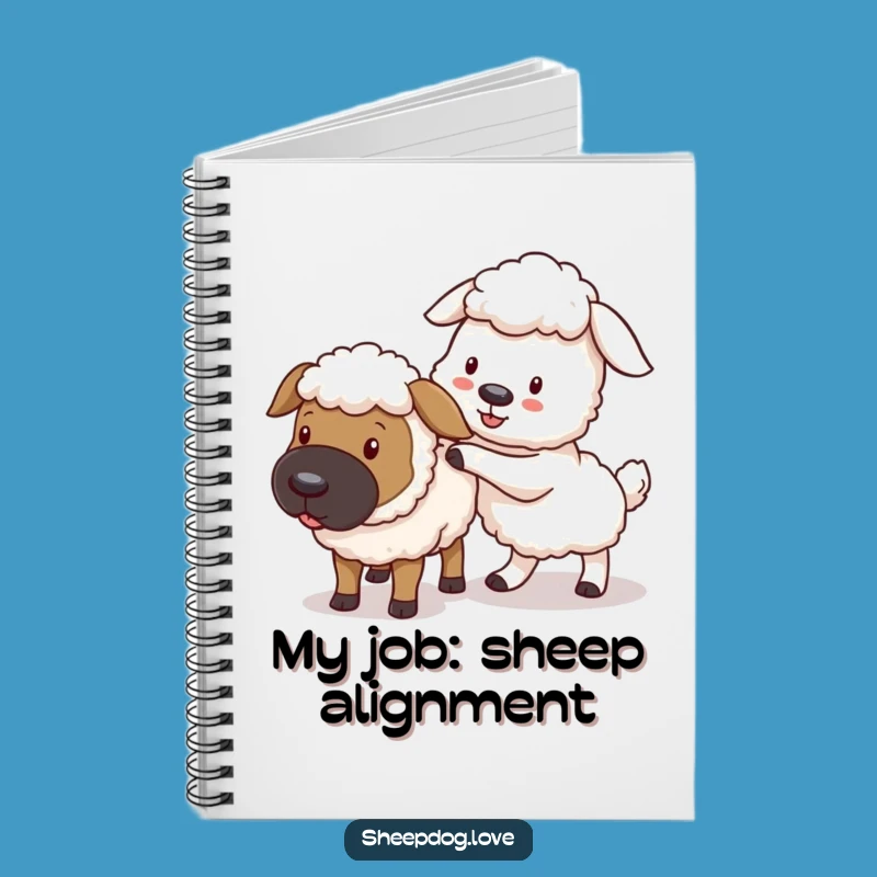 Funny Sheepdog Nudge Notebook: Jot Down Ideas with Playful Order
