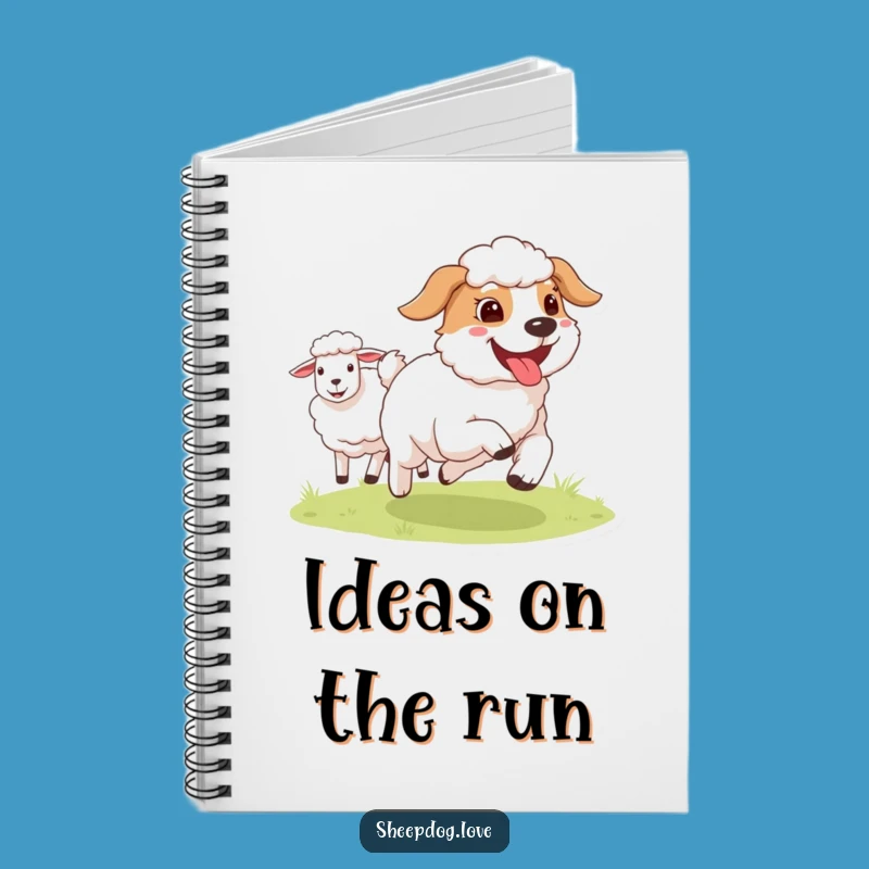 Funny Tongue Out Sheepdog Notebook - Lined Runner Dog Journal Gift