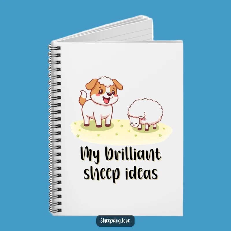 Funny Sheepdog Wagging Tail Notebook - Lined Farm Dog Journal Gift