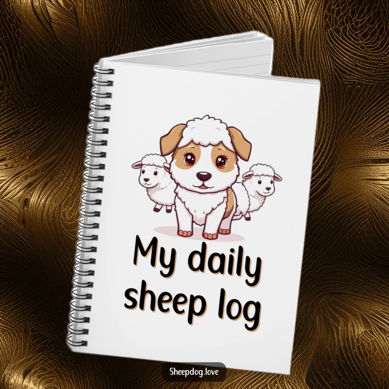 Funny Sheepdog Notebook: A determined sheepdog is depicted on this journal, perfect for note-taking and jotting down funny ideas.