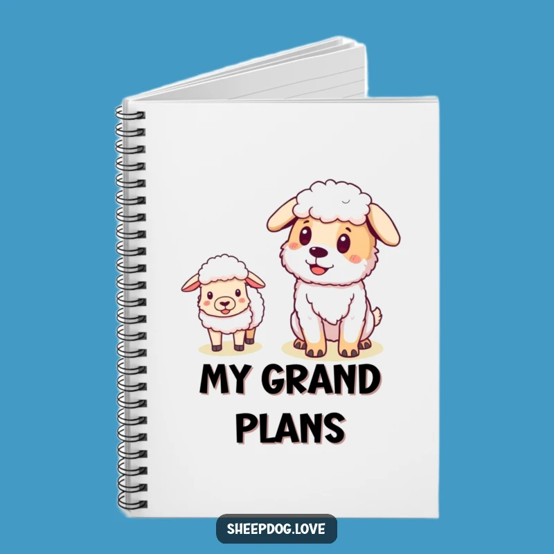 Funny Pleased Sheepdog Notebook - Lined Leader Dog Journal Gift