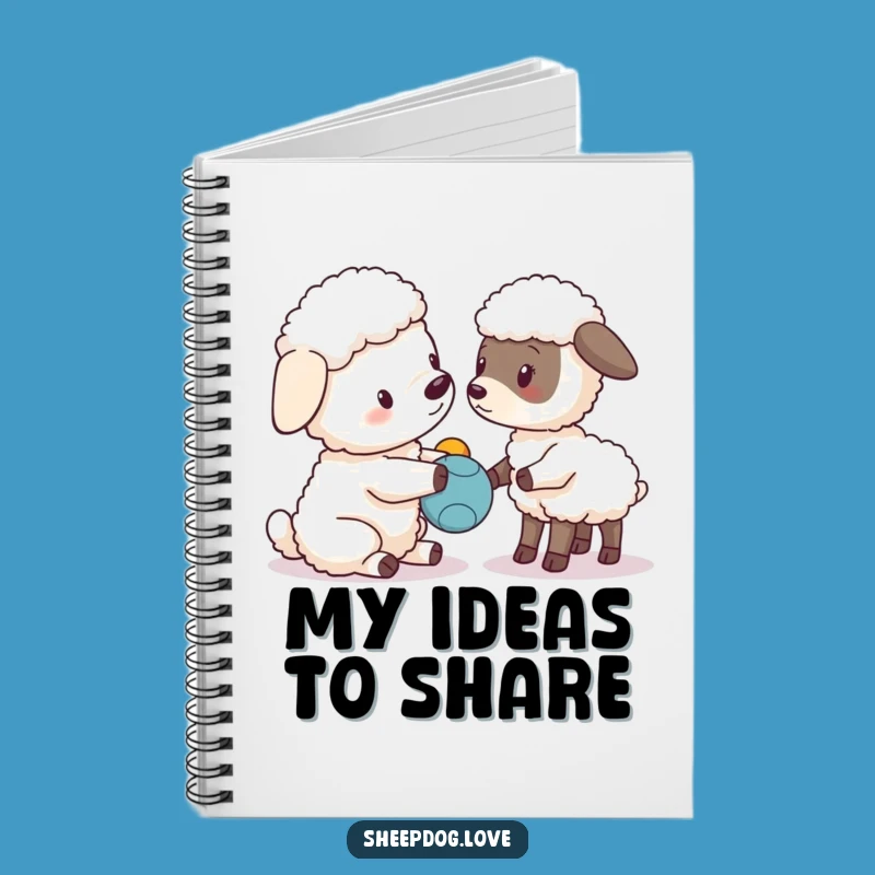 Funny Sheepdog Lamb Notebook: Journal Pals Pages, Ideal Funny Farm Gift