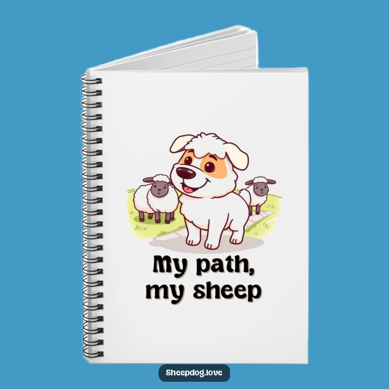 Funny Sheepdog Path Notebook: Jot Down Ideas with Determined Focus
