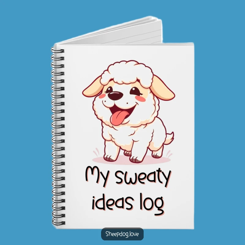 Funny Panting Sheepdog Notebook: Runner's Journal, Great Dog Gift