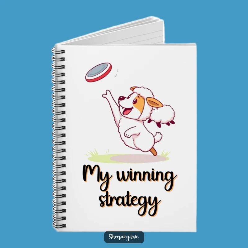 Funny Sheepdog Notebook: Energetic Frisbee Catch Journal, Hilarious Sheep-Tossed Stationery Gift
