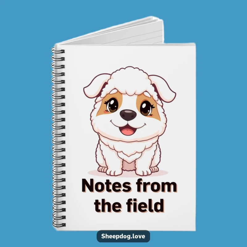 Funny Determined Sheepdog Notebook - Jot Down Goals with Happy Focus Gift