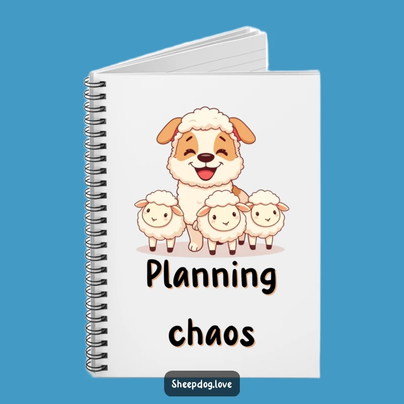 Funny Grinning Sheepdog Notebook - Journal Your Dog-Loving Thoughts
