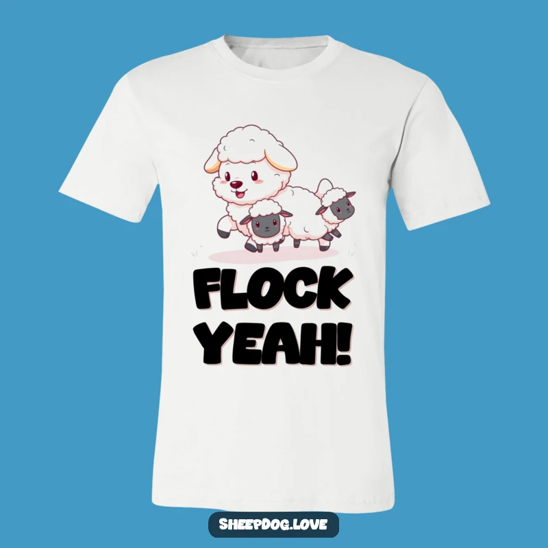 Funny Sheepdog T-Shirt: Playful Fluffy Herding Tiny Sheep Design, Great Funny Gift Idea