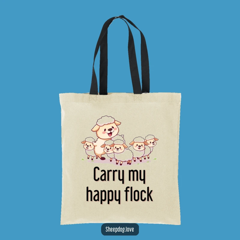Funny Sheepdog Tote Bag: Joyful Herder Dog Bag is a Great Gift