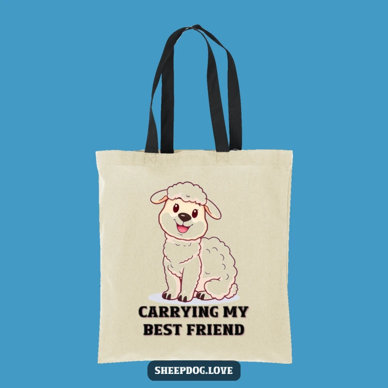 Funny Sheepdog Tote Bag: Farm Friends, Carry Joy Funny Gift