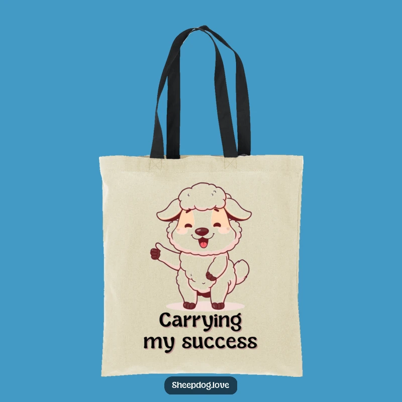Funny Sheepdog Tote Bag: Proud Wagging Tail, Chic and Humorous Carry-All
