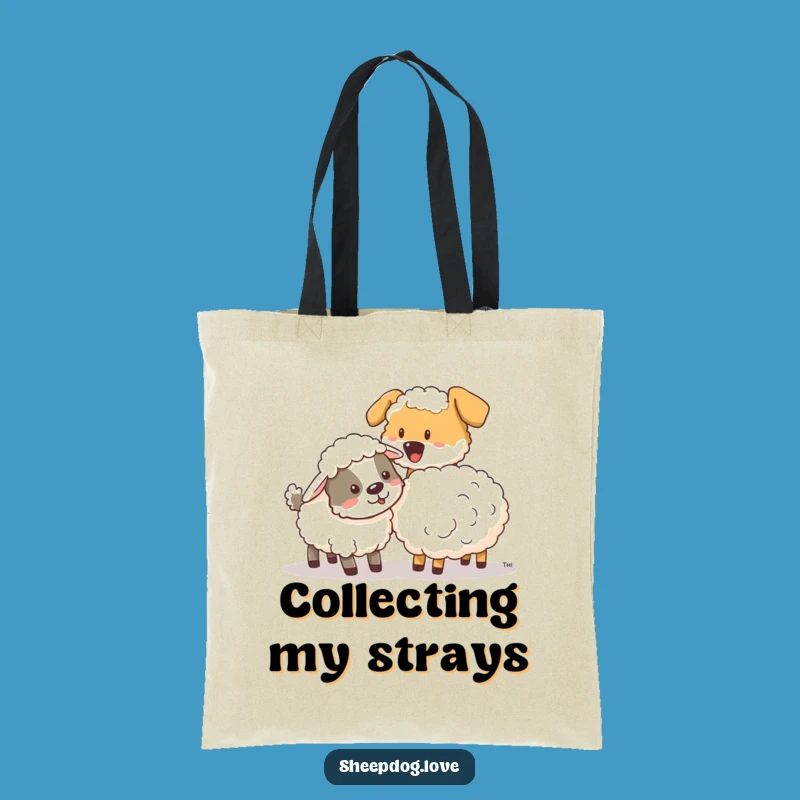 Funny Sheepdog Nudging Tote Bag - Carry Your Helpfulness Gift