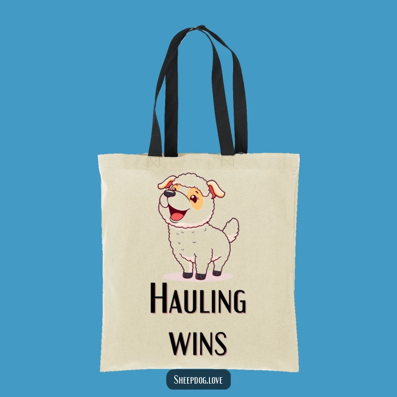 Funny Happy Tails Sheepdog Tote Bag - Carry Your Success in Style