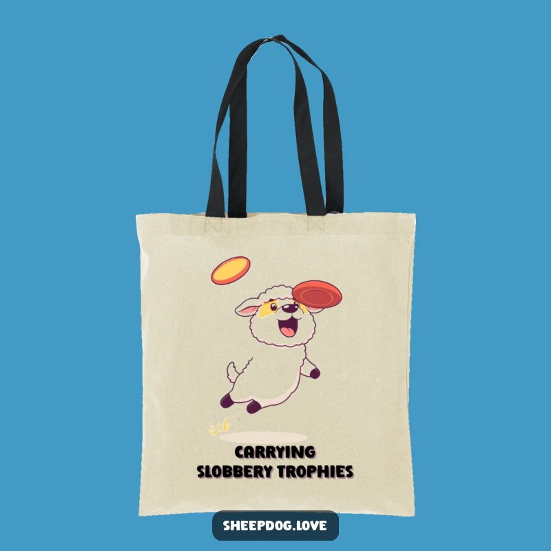 Funny Sheepdog Frisbee Tote Bag: Carry Your Fun and Essentials!
