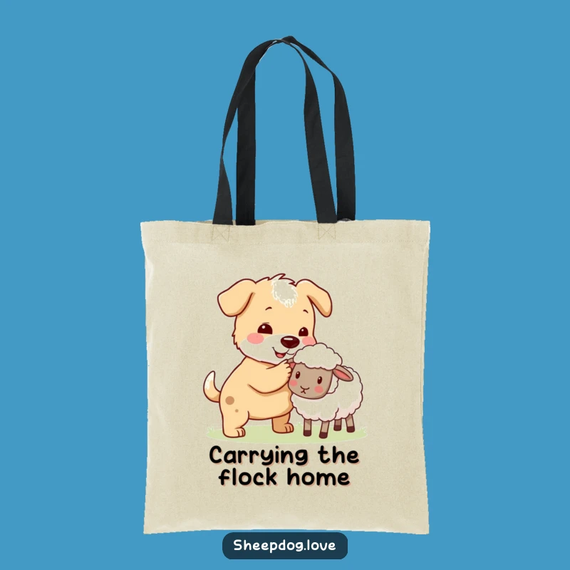 Funny Sheepdog Herder Tote Bag: Carry Your Essentials with Canine Aid