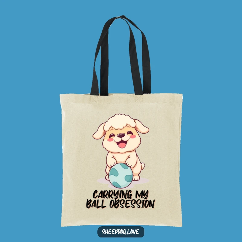 Funny Sheepdog Tote Bag: Hilarious Dog Ball Barking Accessory