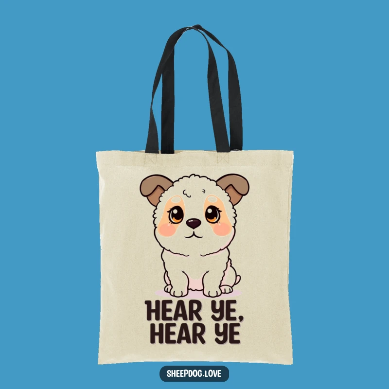 Funny Sheepdog Tote Bag: Perked Ears Listening, Practical & Hilarious Dog Accessory
