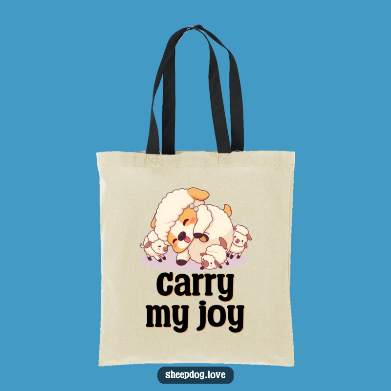 Funny Sheepdog Tote Bag: Playful Tumble with Sheep, Stylish and Hilarious Accessory