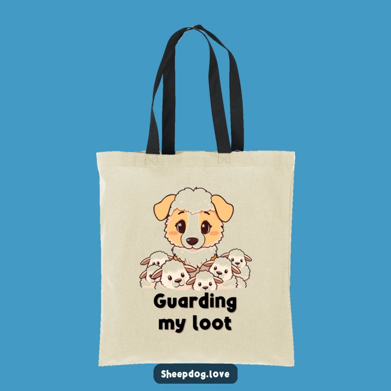 Funny Sheepdog Tote Bag: Vigilant Helper, Carry Security Funny Gift